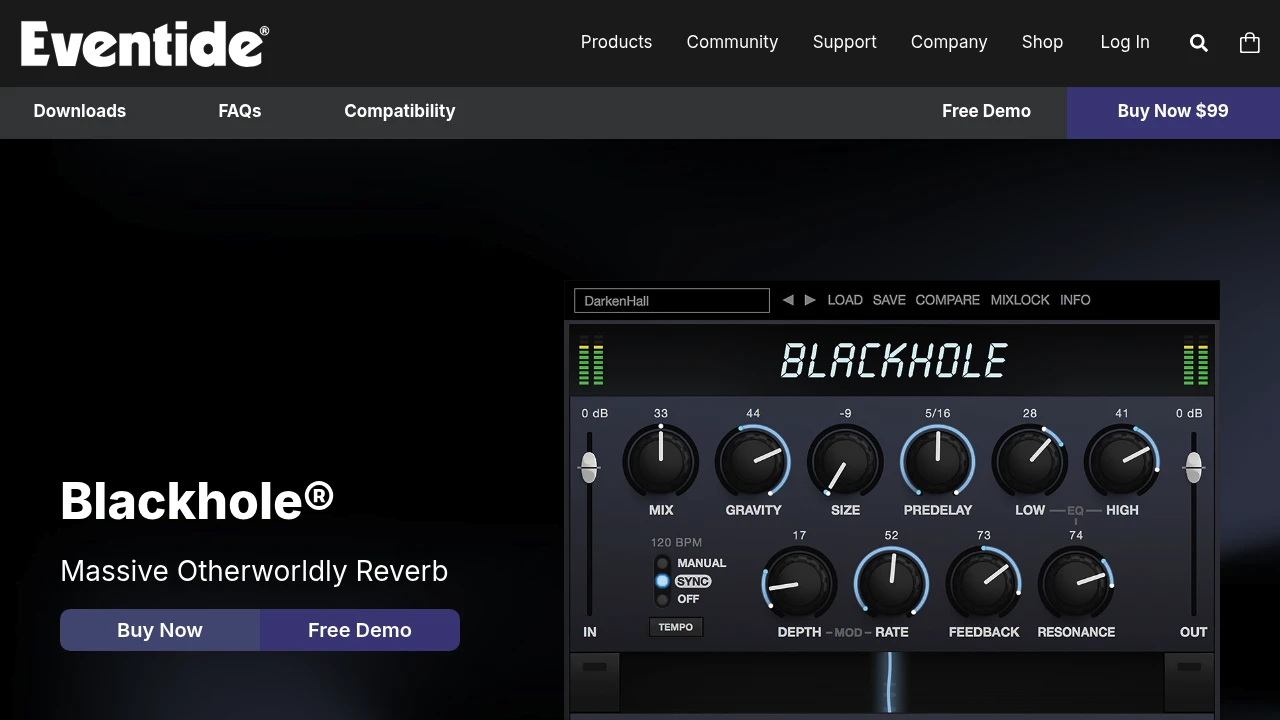 Screenshot of Blackhole website