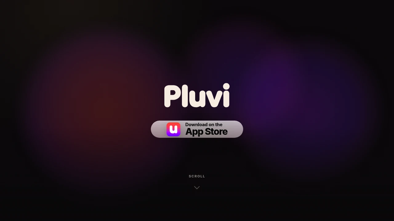 Screenshot of Pluvi website