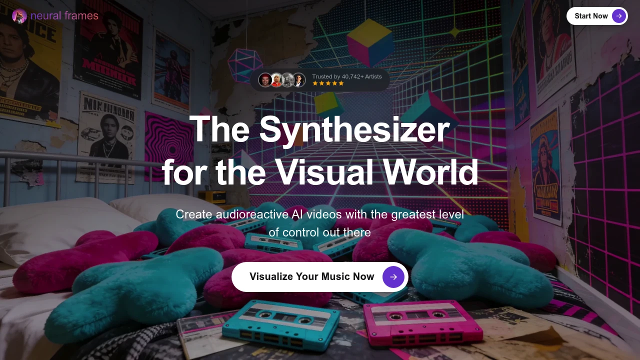 Screenshot of Neural Frames website