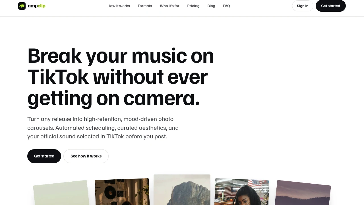 Screenshot of AmpClip website