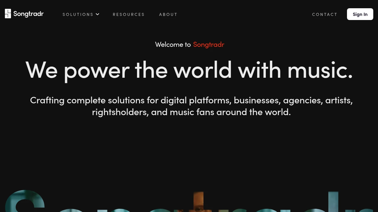Screenshot of Songtradr website