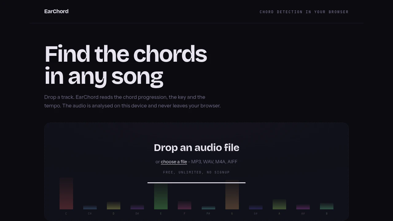 Screenshot of EarChord website